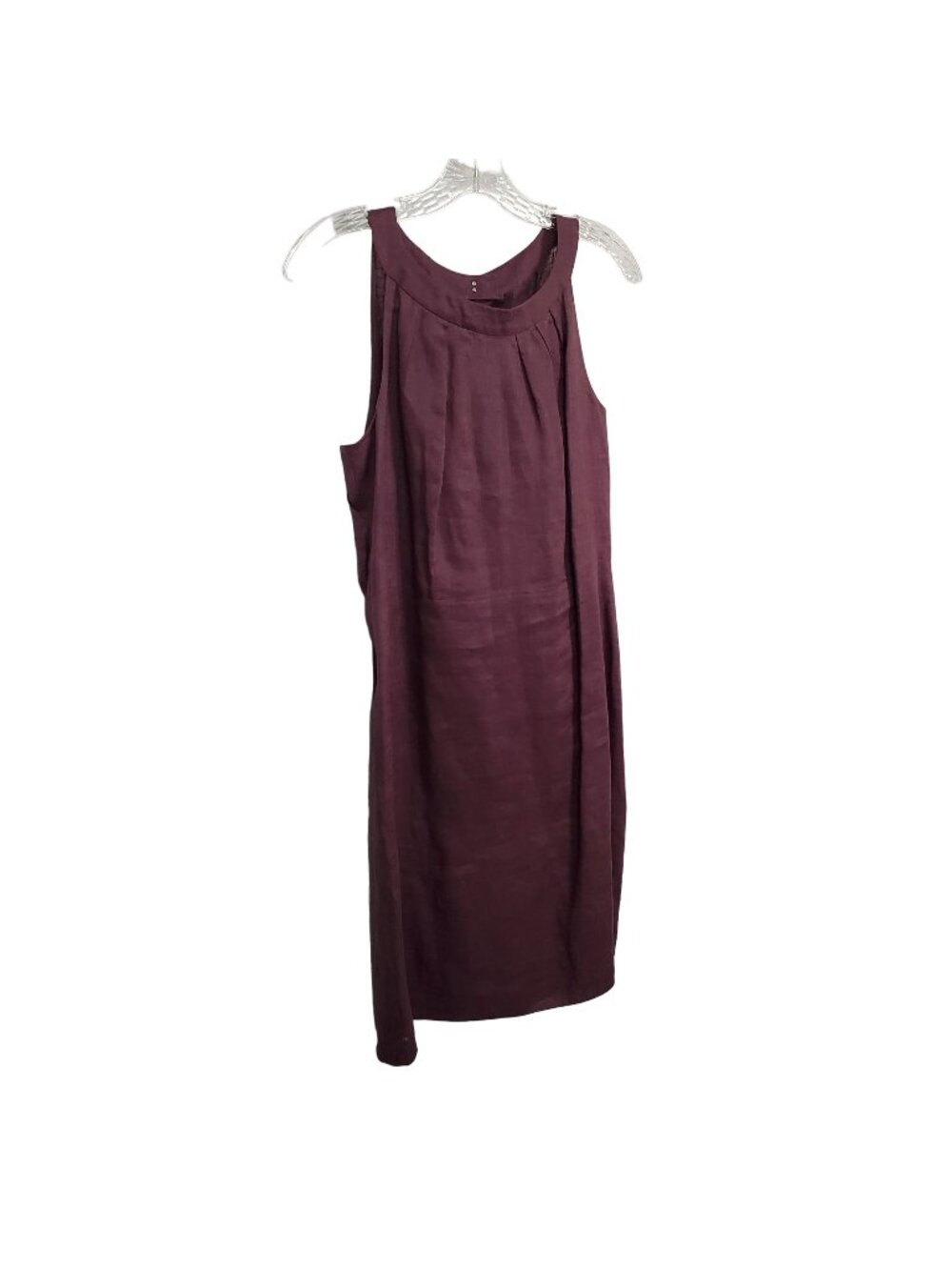 Ann Taylor Loft Size 8 Dress Linen Layered Sleeveless Lined Sheath Knee Purple - Picture 1 of 8
